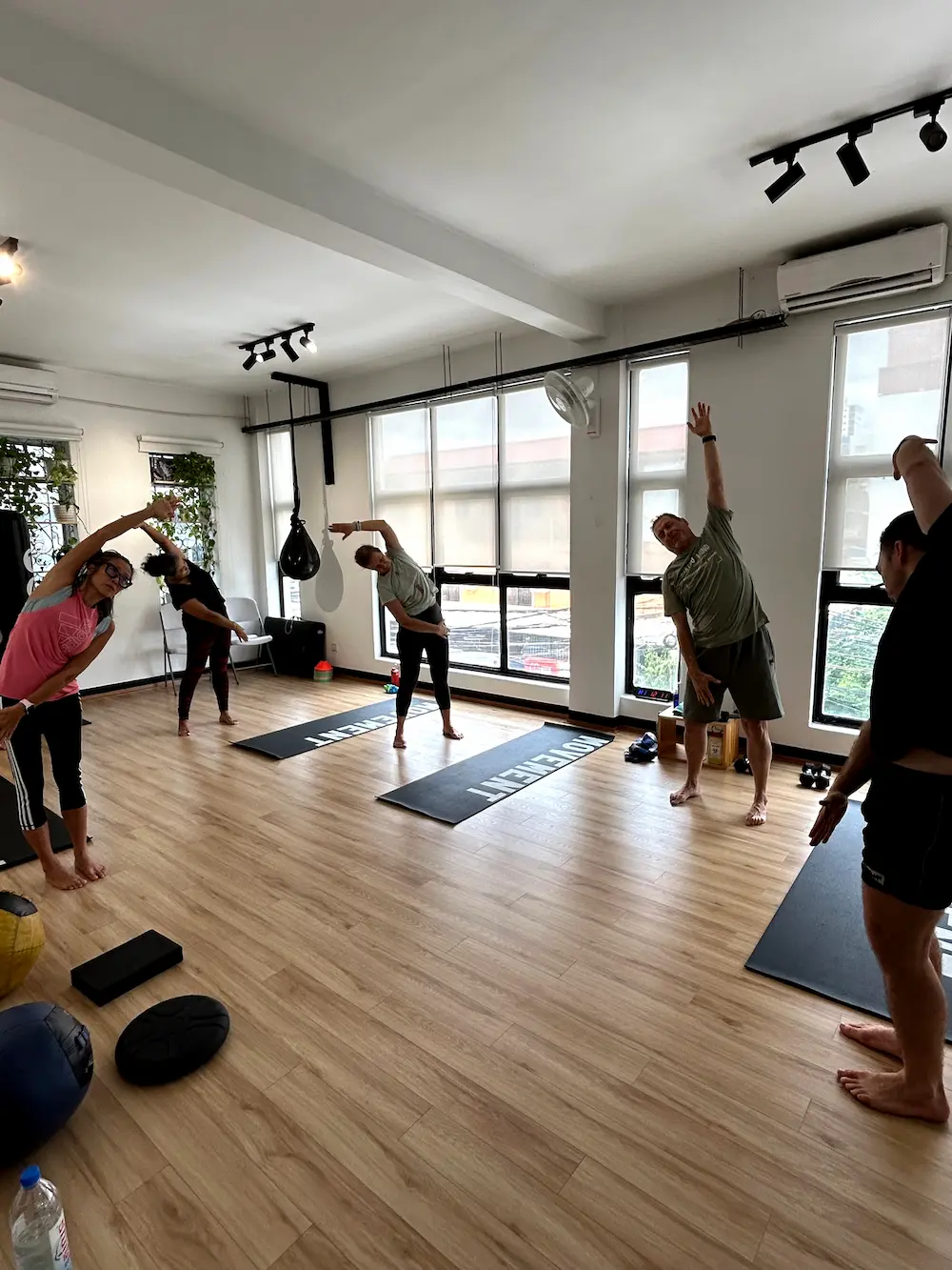 Fit Over 40 participants improving flexibility and strength in Phnom Penh